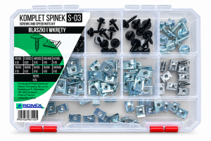 Zestaw spinek S-03 - blaszki i wkręty