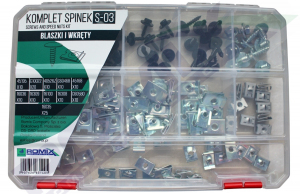 Zestaw spinek S-03 - blaszki i wkręty